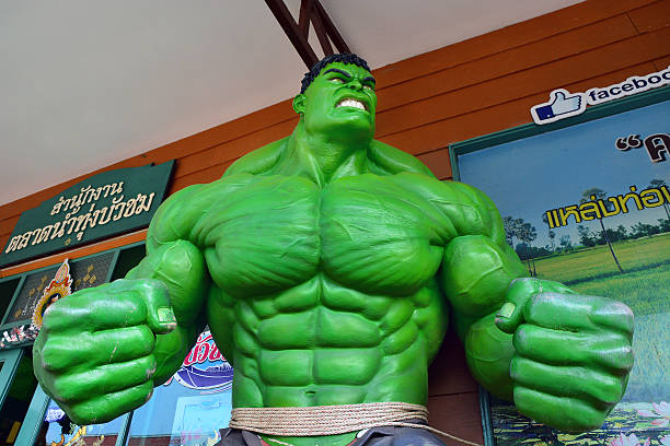 Ayutthaya,Thailand - March 04, 2014: The Hulk model at Thung Bua Chom floating market