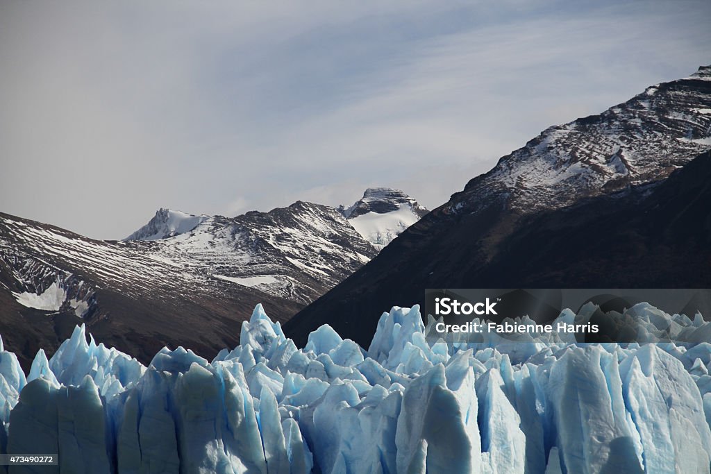 Summit of perito Moreno Glacier View from the top of the Perito Moreno glacier in Patagonia Argentina, near El Caafate. 2015 Stock Photo