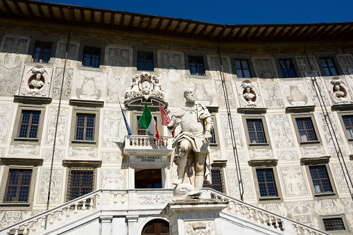 Facade of the famous Scuola Normale of Pisa, where he studied famous people of the past