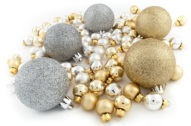 istock Full pack of christmas balls white 473492526