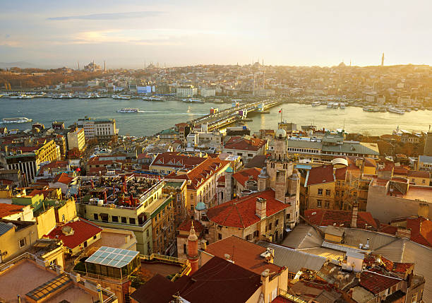 istock Panoramic view of whole Istanbul town at beautiful sunset 473496514