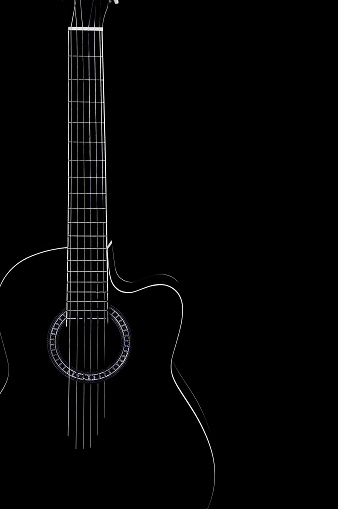 Acoustic Guitar, Guitar, Black Color, 