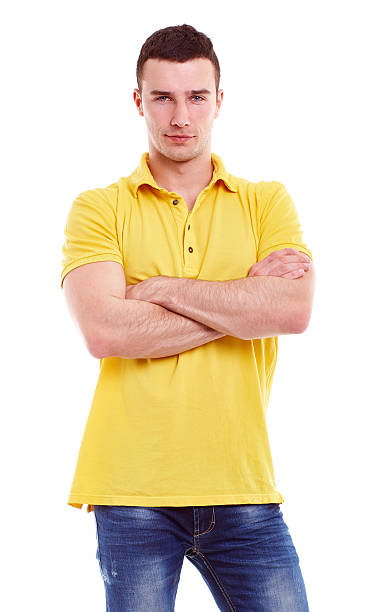 istock Young man in a yellow polo shirt 473498222