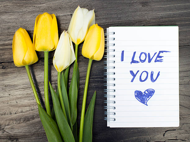 istock tulip bouquet and notepad with words 