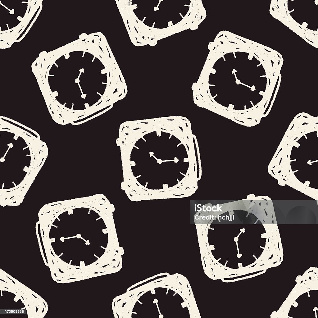 Simple Time Color Pattern Background Time Doodle Seamless Pattern Background Stock Illustration - Download ...