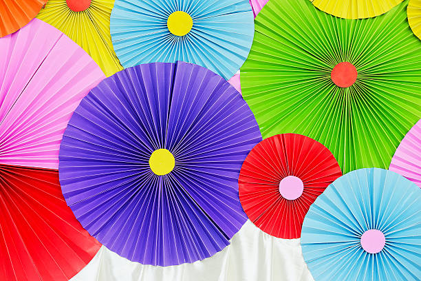istock Colorful background made of folded paper arranged beautiful 473509408