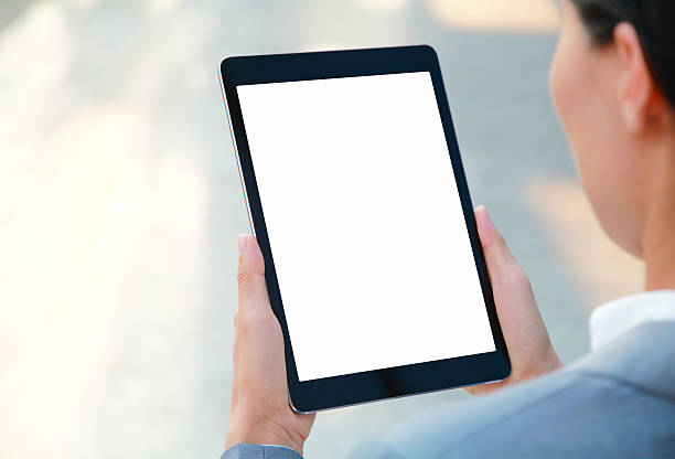 istock Business people hand holding blank screen digital tablet 473519322