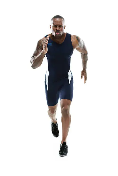 Photo of Muscular male runner running