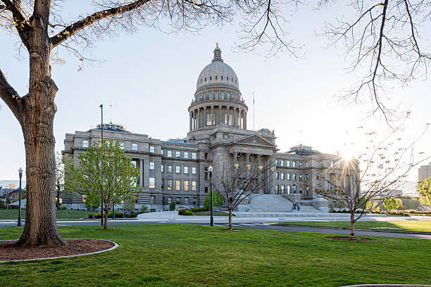 istock Sunrise at the Idaho state capital park 473528392