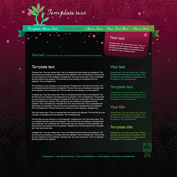 dark pink webpage layout vector art illustration