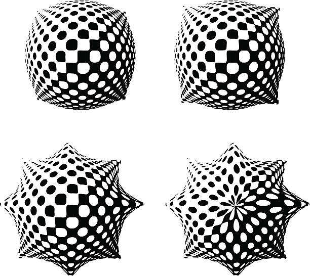 하프톤 패턴 버튼 - textured sine wave spotted halftone pattern stock illustrations