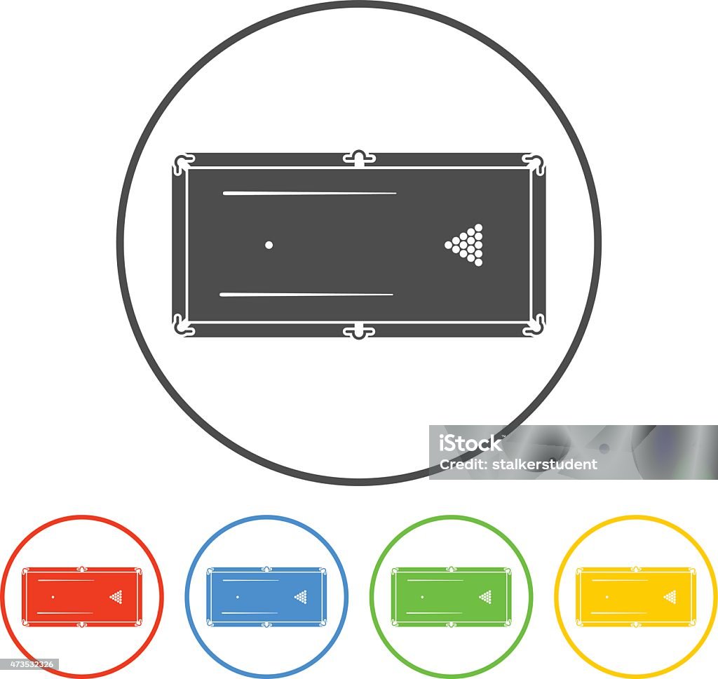Pool Table Symbol Color Pool Or Billiards Table Symbol Stock Illustration - Download Image Now ...