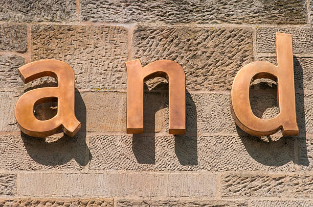 istock Bronze copper 3D metal letters wall text 