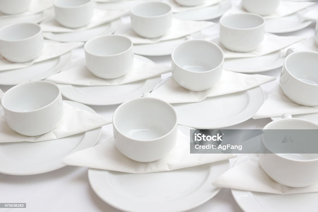 coffee cups Group of white coffee cups 2015 Stock Photo