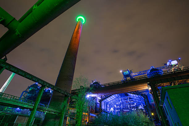 landschaftspark duisburg germany illuminated at night landschaftspark duisburg germany illuminated at night landschaftspark duisburg nord stock pictures, royalty-free photos & images