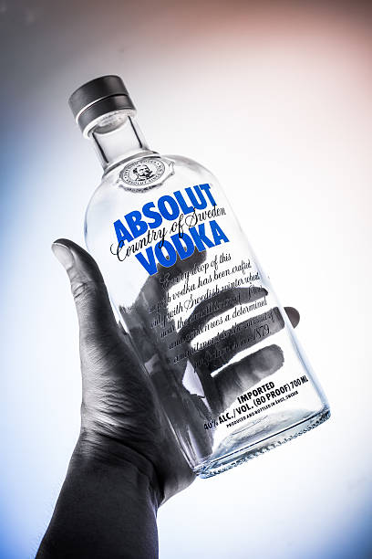 Bottle Of Swedish Vodka Absolut Stock Photo - Download Image Now