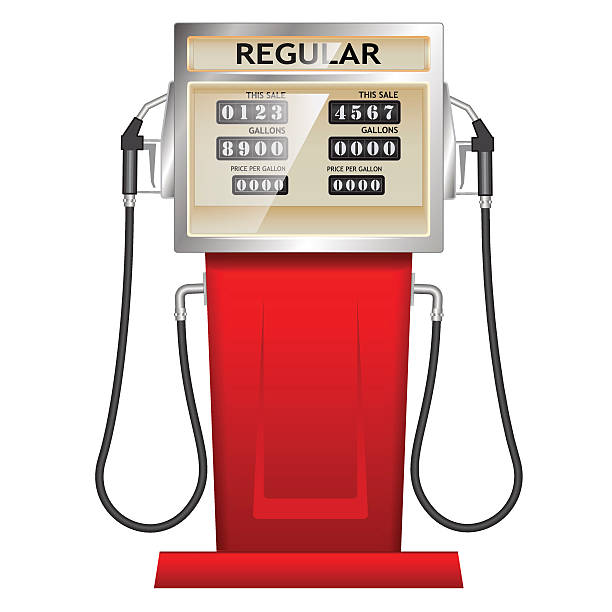 бензин станции - station gasoline old fuel pump stock illustrations