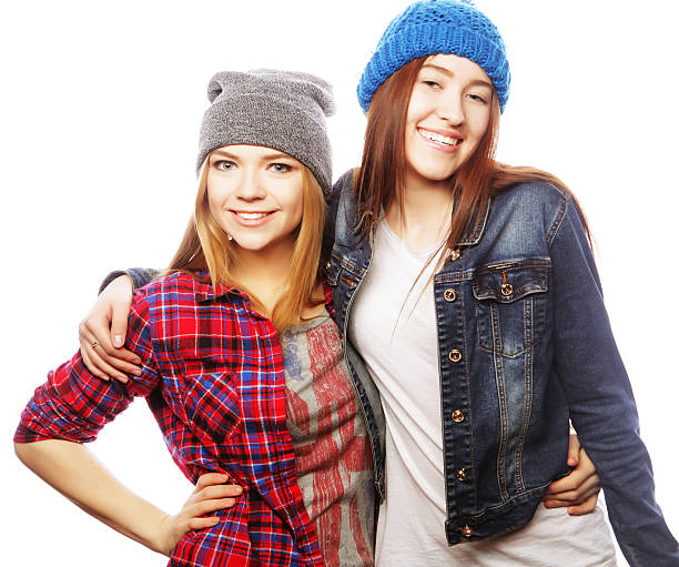 istock Two young girl friends  having fun. 473550194