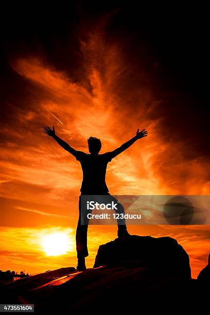 Success Silhouettes Stock Photo - Download Image Now - Happiness, Outdoors, 2015