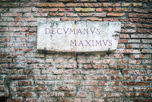 istock Decumanus Maximus road sign in Rome, Italy 473556430