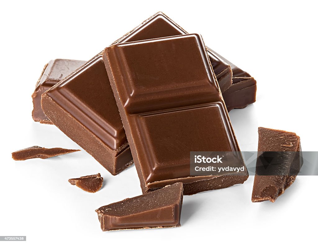 chocolate bars isolated on white background Chocolate Stock Photo