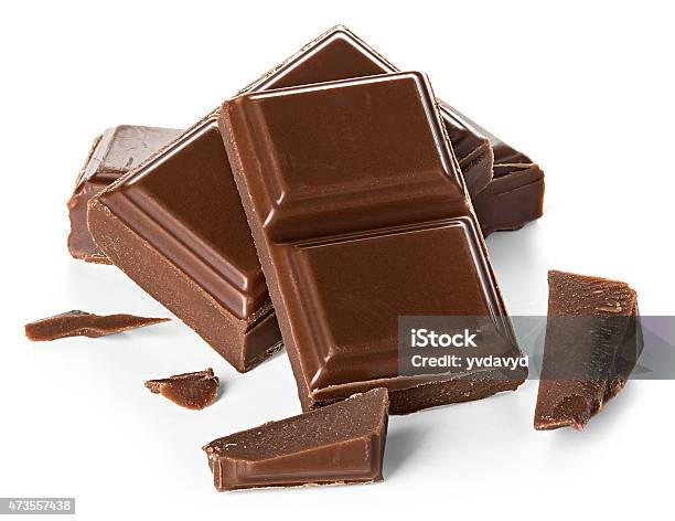 Chocolate Bars Isolated On White Background Stock Photo - Download Image Now - Chocolate, Cut Out, Part Of