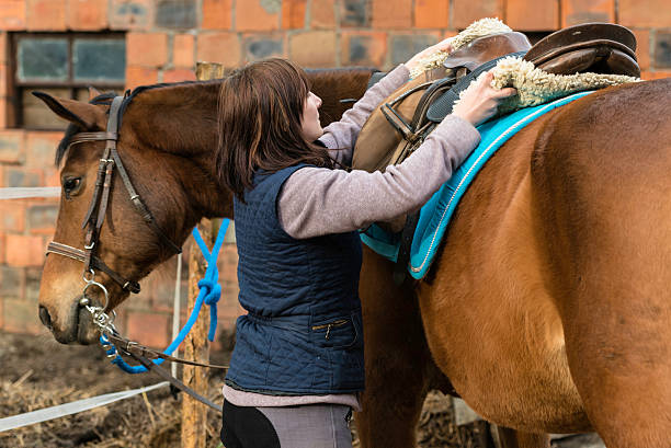 Saddling up a horse
