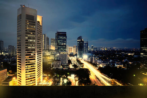 istock Jakarta City Nightscape Background 473557736