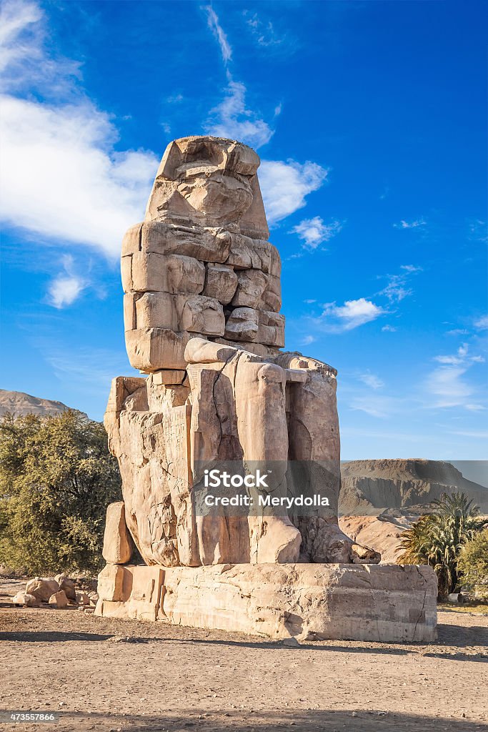 Colossi of Memnon Colossi of Memnon, Valley of Kings, Luxor, Egypt 2015 Stock Photo