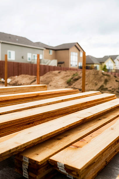 istock New fence construction. Fence posts in background, timber in foreground. 473557982