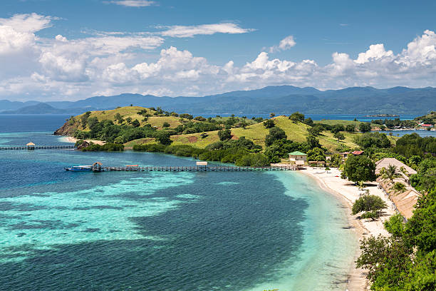 istock Luxury resort on a white sand beach in Komodo 473558262