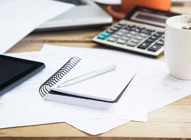 istock Accounting Tools with Agenda, Calculator and Pen.Office Financia 473564942