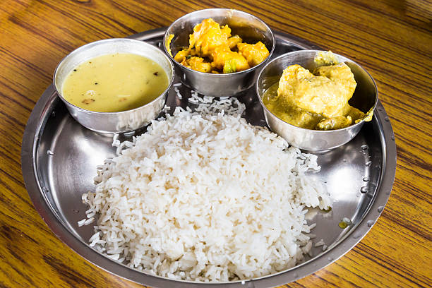 istock Nepali Thali meal set with chicken curry 473565908