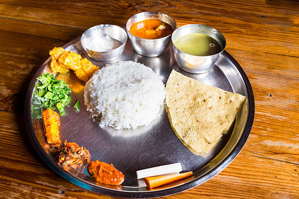 istock Nepali Thali meal set with chicken curry 473565910
