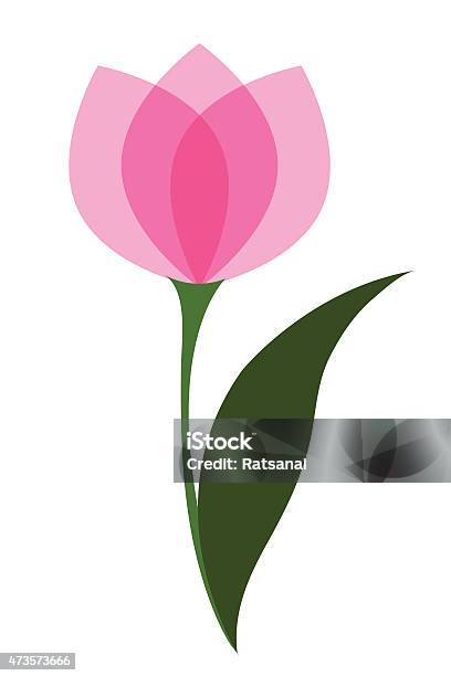 Tulip Single Flower Vector Stock Illustration - Download Image Now - Tulip, 2015, Computer Graphic