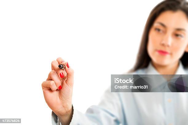 Young Businesswoman Drawing Stock Photo - Download Image Now - 2015, Adult, Arts Culture and Entertainment