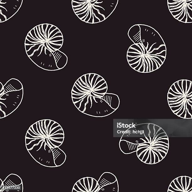 Shell Doodle Seamless Pattern Background Stock Illustration - Download ...