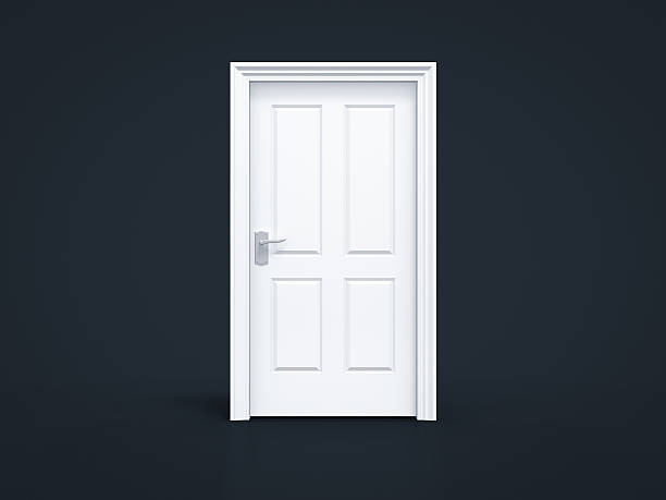 istock closed door on black background concept 473577668