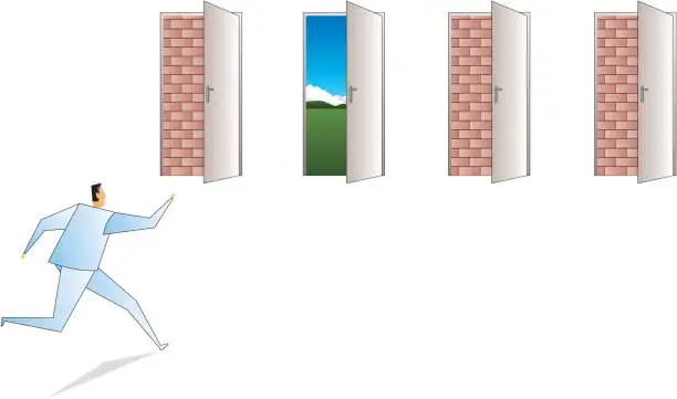 Vector illustration of Find the exit