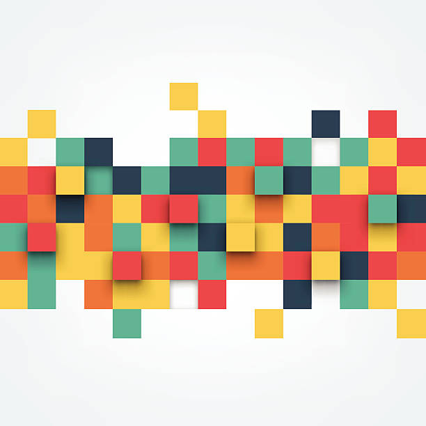 bildbanksillustrationer, clip art samt tecknat material och ikoner med vector illustration of abstract squares - färgbild