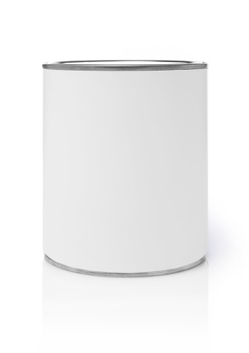 Blank paint can isolated on white