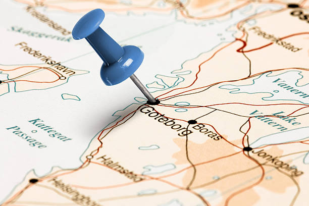 istock Location Goteborg. Blue pin on the map. 473590112