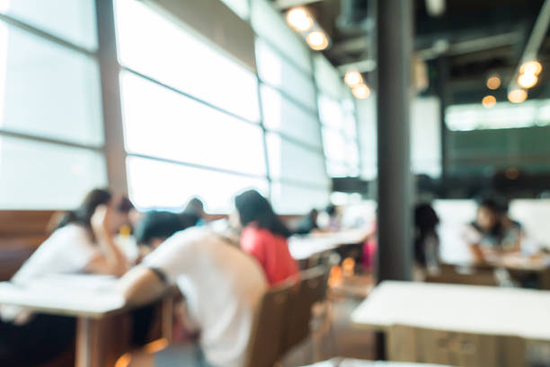 istock Abstract blurred restaurant or food center 473594084