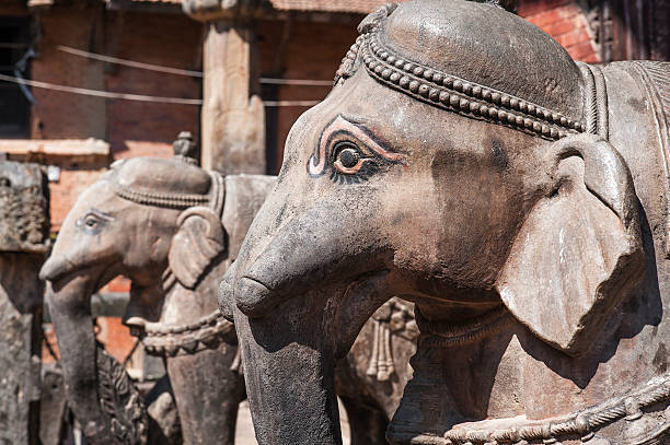 istock Elephant statue in the temple at Kirtipur , Nepal 473597094
