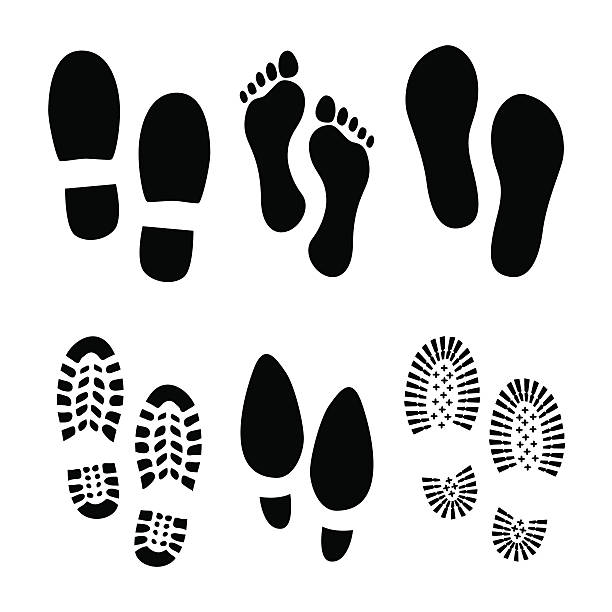 ilustrações de stock, clip art, desenhos animados e ícones de footprints, sapatos - dress shoe