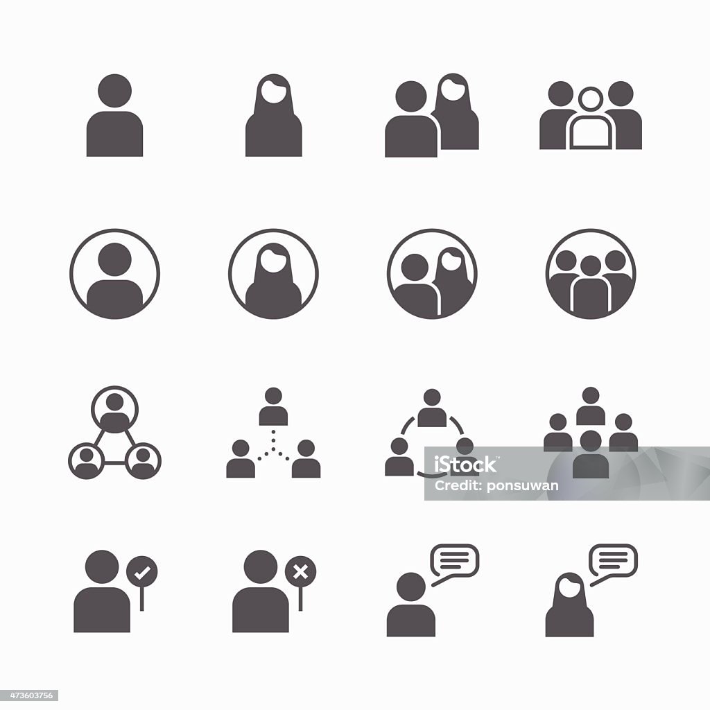 people Icon vector flat line icons set concept. Organized Group stock vector