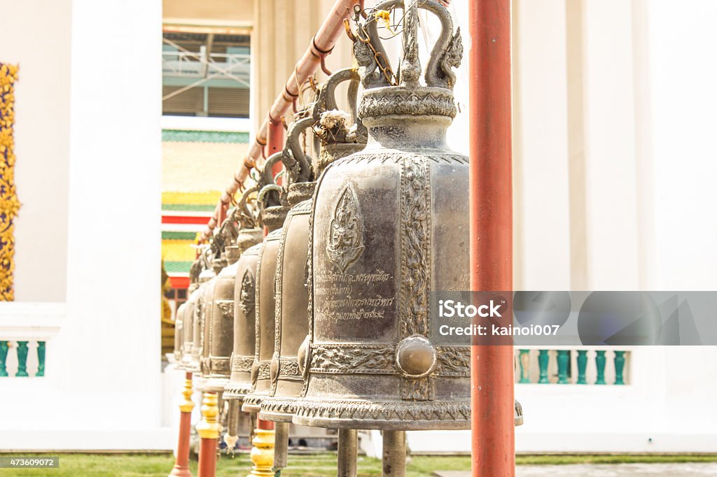 Bells in  kanlayanamit temple Bells in  kanlayanamit temple in  Bangkok, Thailand. 2015 Stock Photo