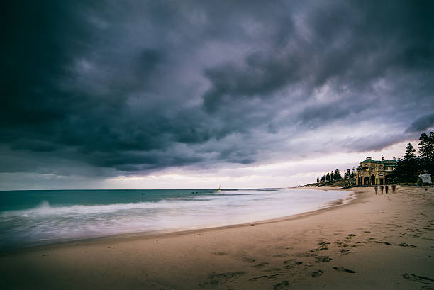 Dramatic Sunset Taken in Cottesloe Beach, Western Australia cottesloe stock pictures, royalty-free photos & images