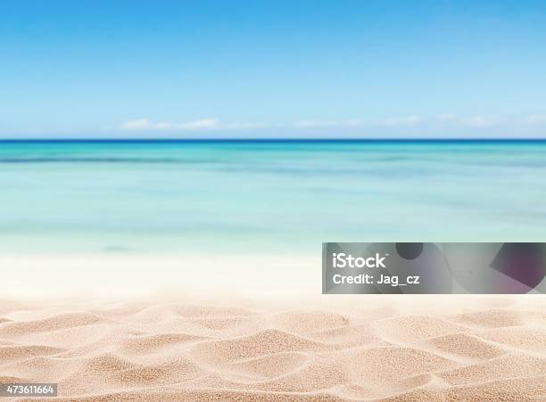 Sandy Beach By The Sea On A Nice Day Stock Photo - Download Image Now - Backgrounds, Beach, Tropical Climate