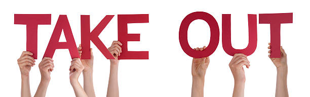istock People Hands Holding Red Straight Word Take Out 473616046